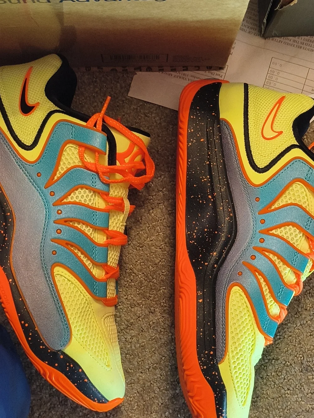 Nike Men's Athletic Shoes - Neon Yellow, Bright Orange & Blue Accents